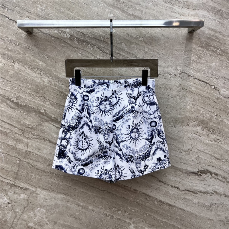 dior sun god series printed casual shorts