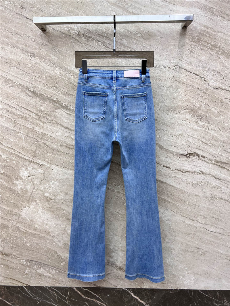 M1um1u cuffed rhinestone bootcut jeans