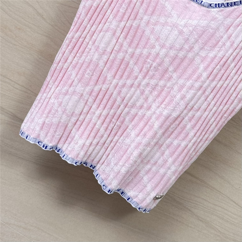 Chanel letter crochet contrasting vest top