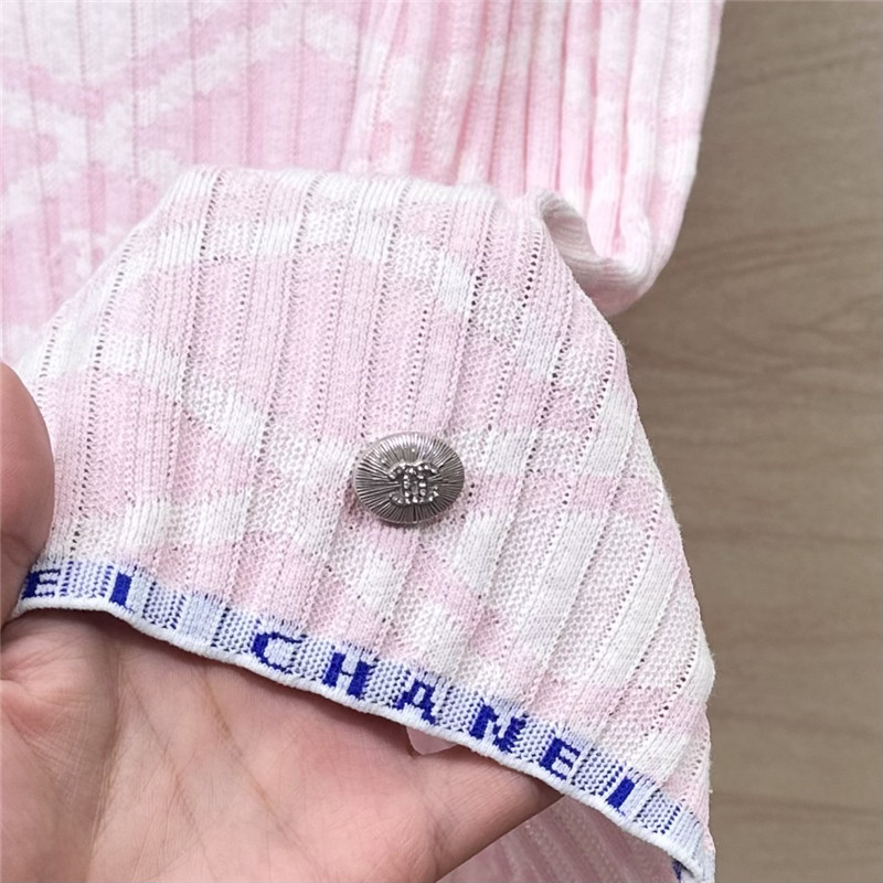 Chanel letter crochet contrasting vest top