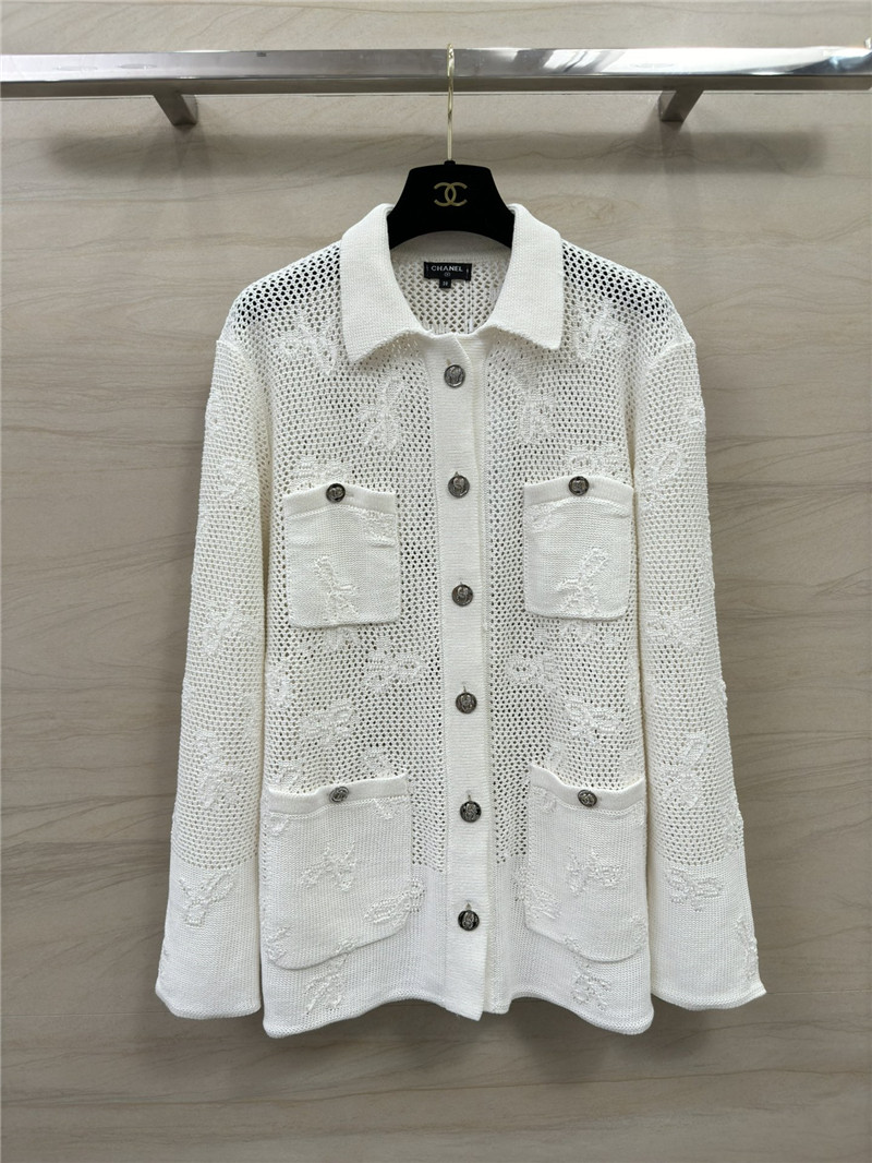 Chanel Hollow Pocket Knit Cardigan