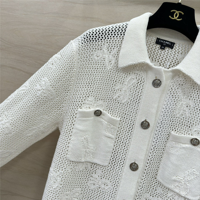 Chanel Hollow Pocket Knit Cardigan