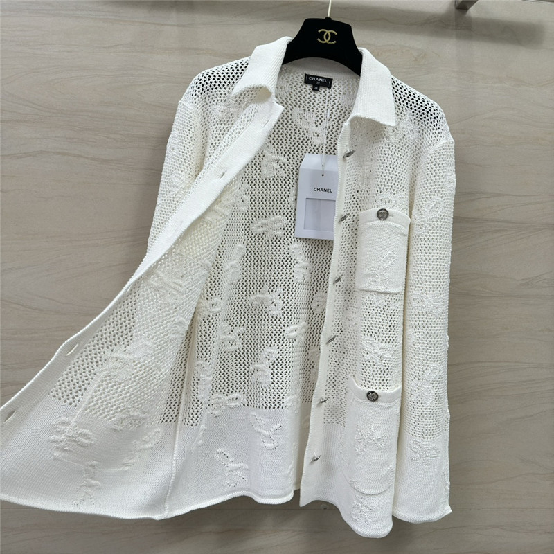Chanel Hollow Pocket Knit Cardigan