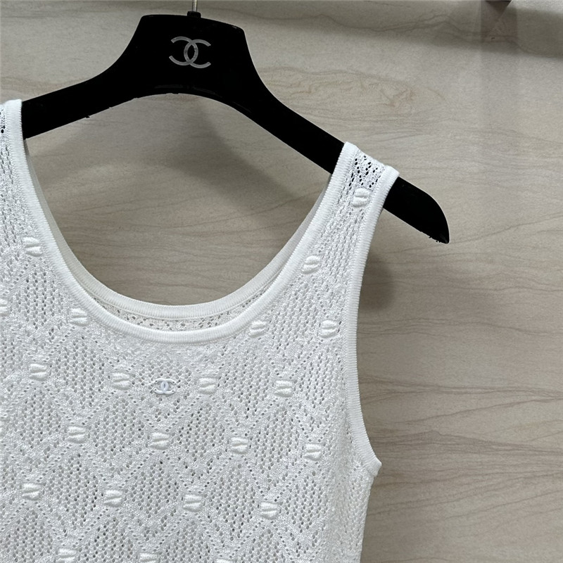 Ch**el hollow crochet knitted vest top