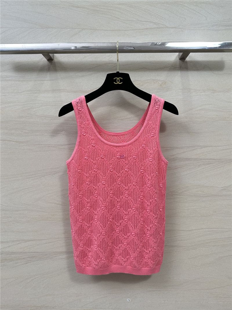 Chanel hollow crochet knitted vest top