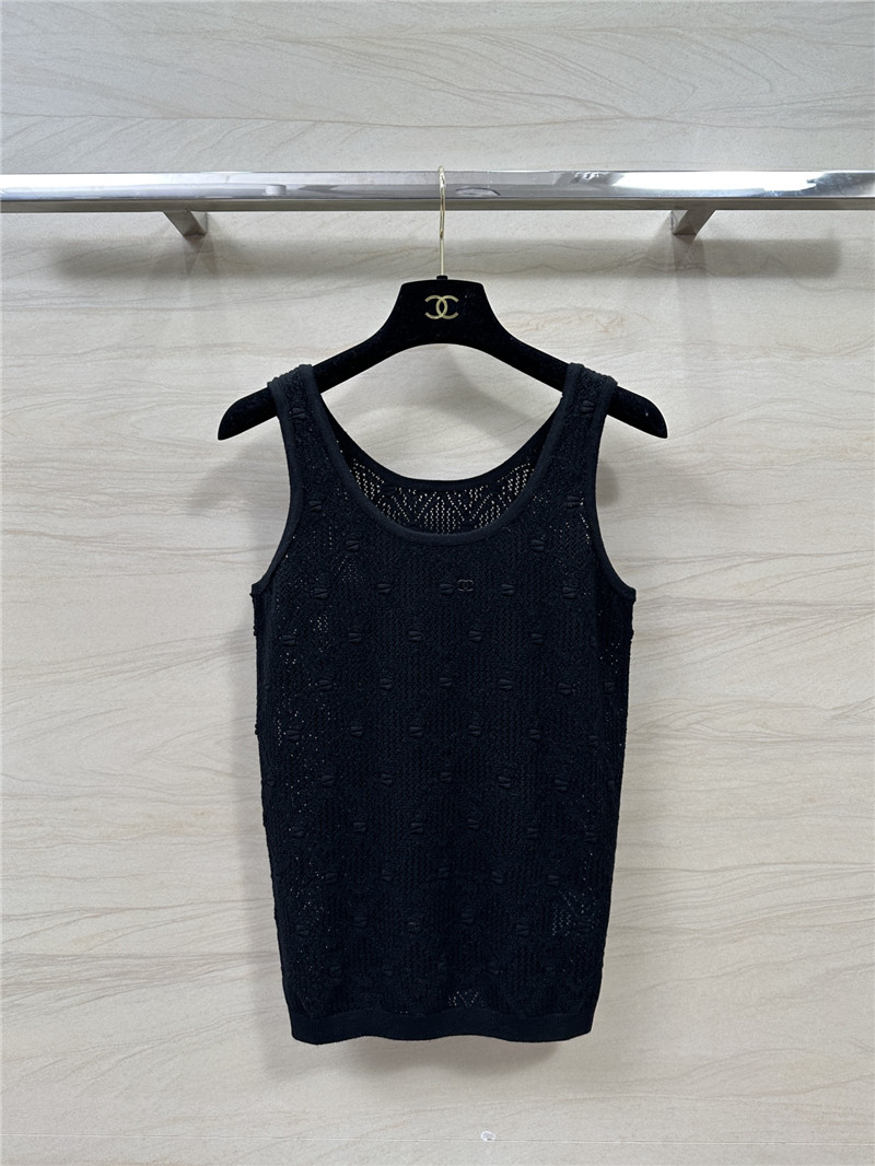 Chanel hollow crochet knitted vest top