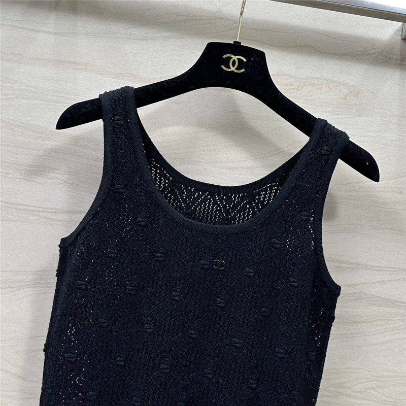 Ch**el hollow crochet knitted vest top