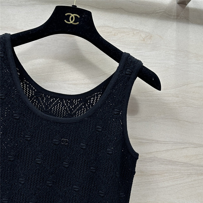 Ch**el hollow crochet knitted vest top