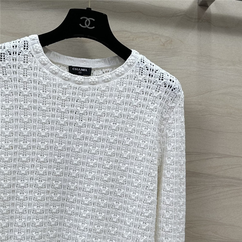 Ch**el hollow embossed braided top