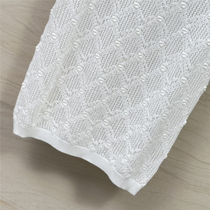 Ch**el hollow crochet knitted short-sleeved top