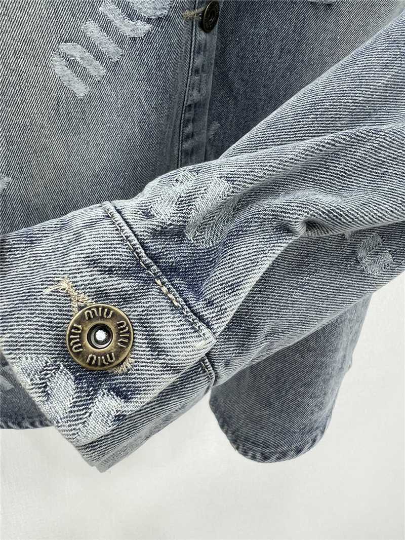 miumiu letter jacquard denim shirt