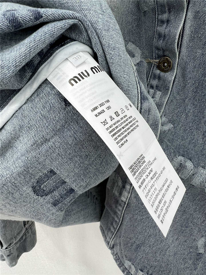 miumiu letter jacquard denim shirt