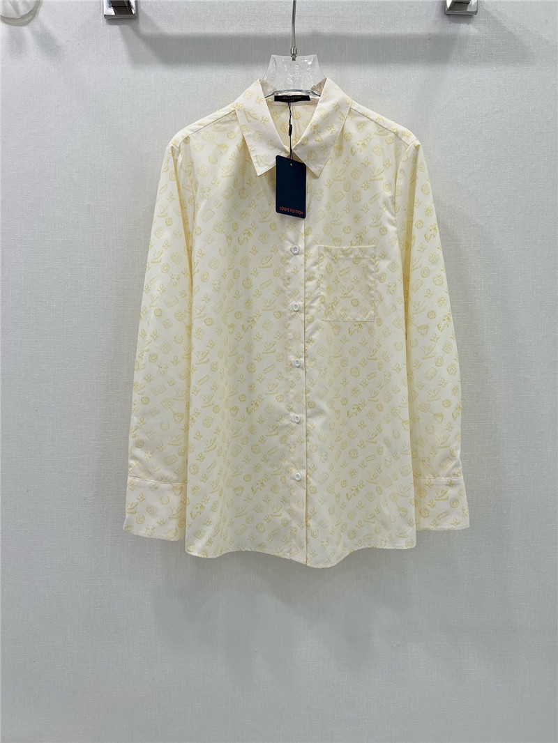 louis vuitton LV presbyopic coin full logo long-sleeved shirt