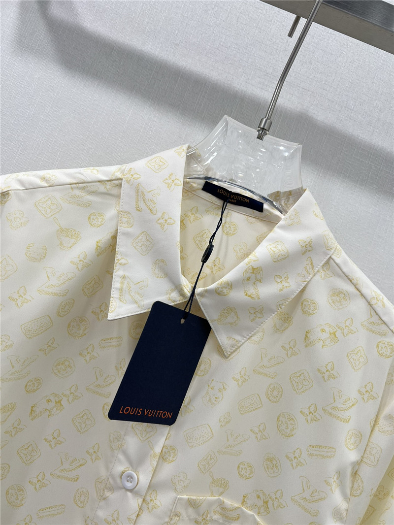 louis vuitton LV presbyopic coin full logo long-sleeved shirt