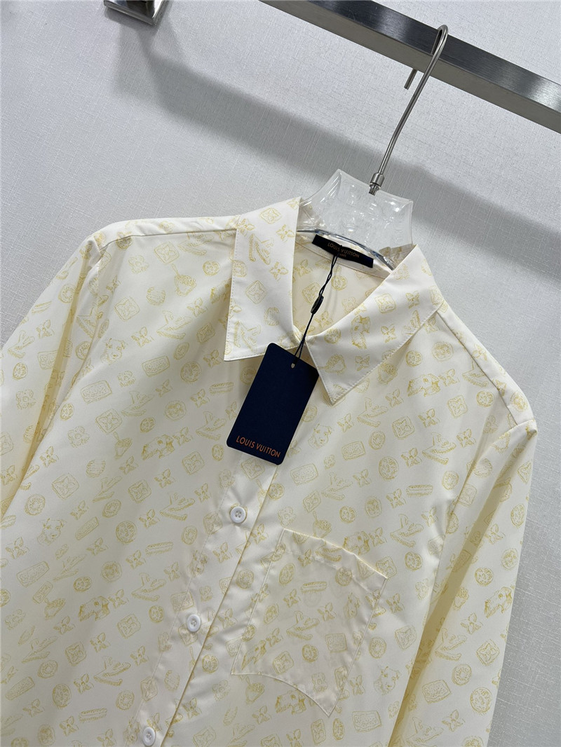 louis vuitton LV presbyopic coin full logo long-sleeved shirt