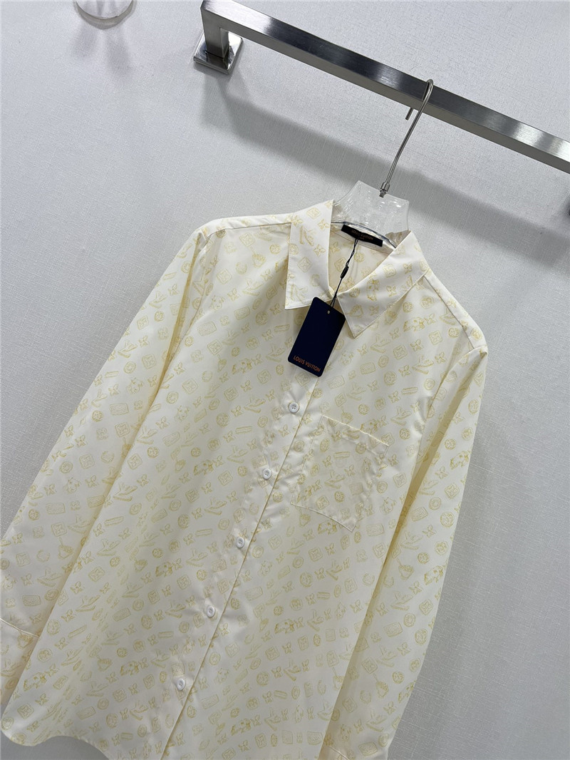 louis vuitton LV presbyopic coin full logo long-sleeved shirt