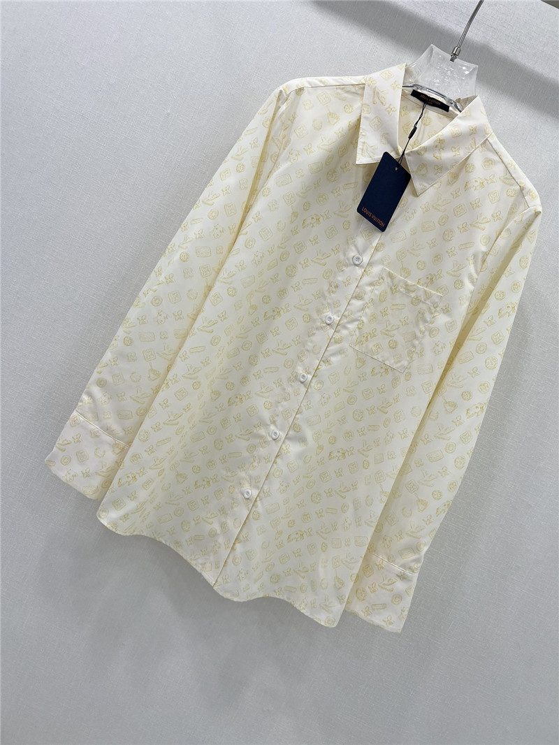 louis vuitton LV presbyopic coin full logo long-sleeved shirt