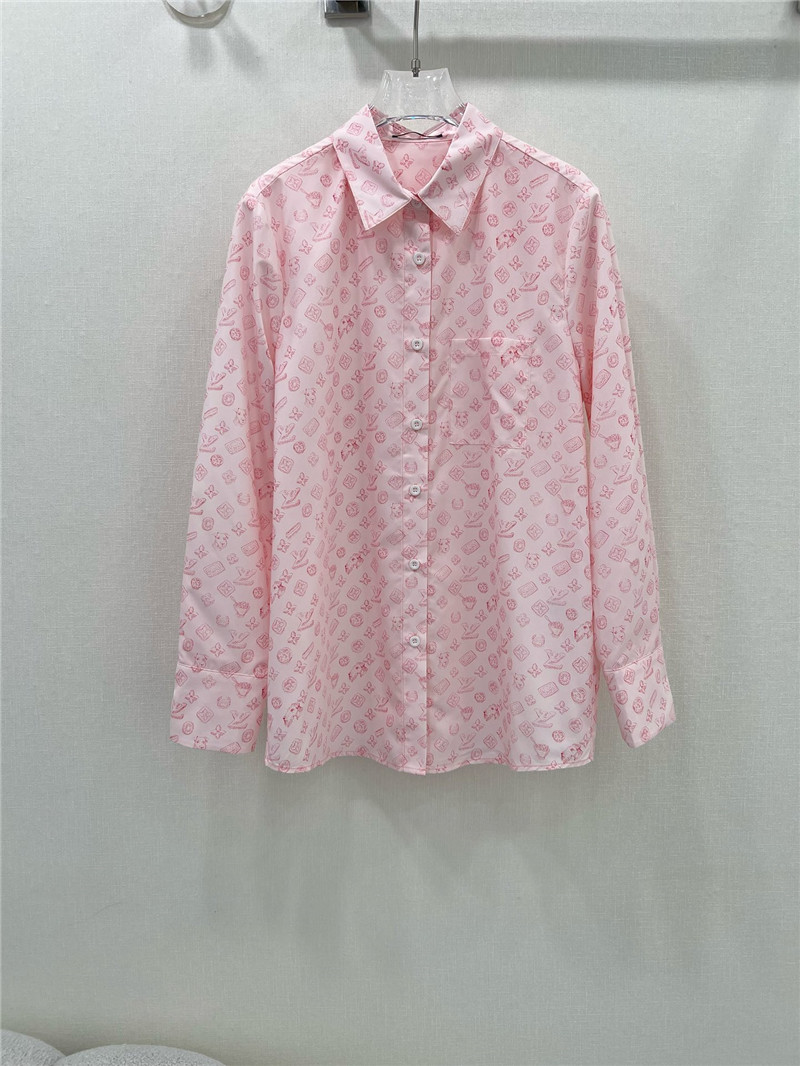louis vuitton LV presbyopic coin full logo long-sleeved shirt