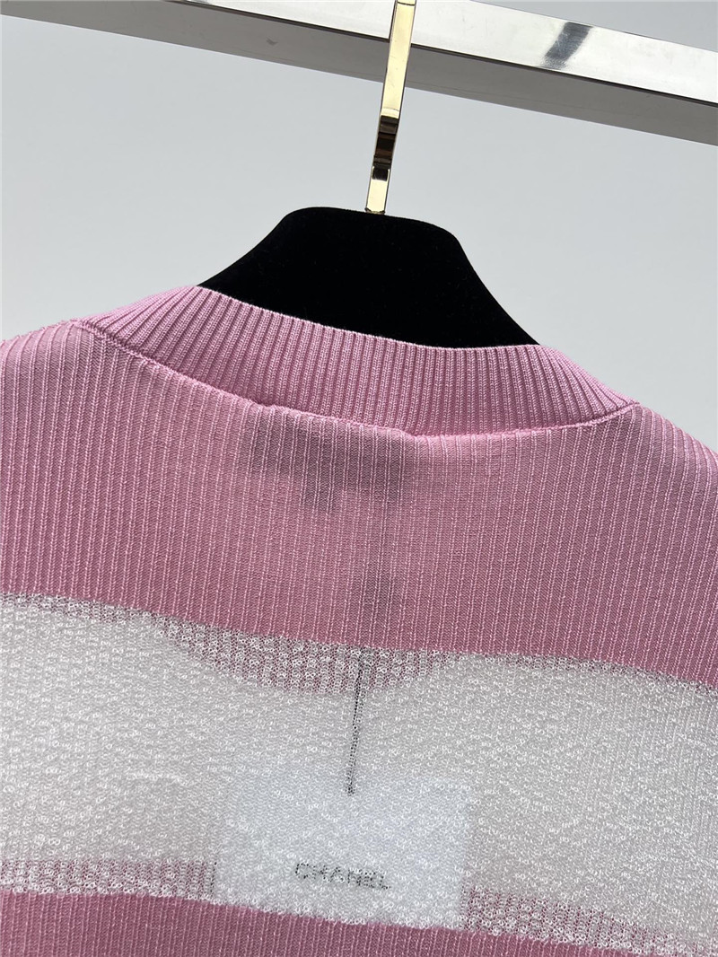 Ch**el logo striped knitted t-shirt