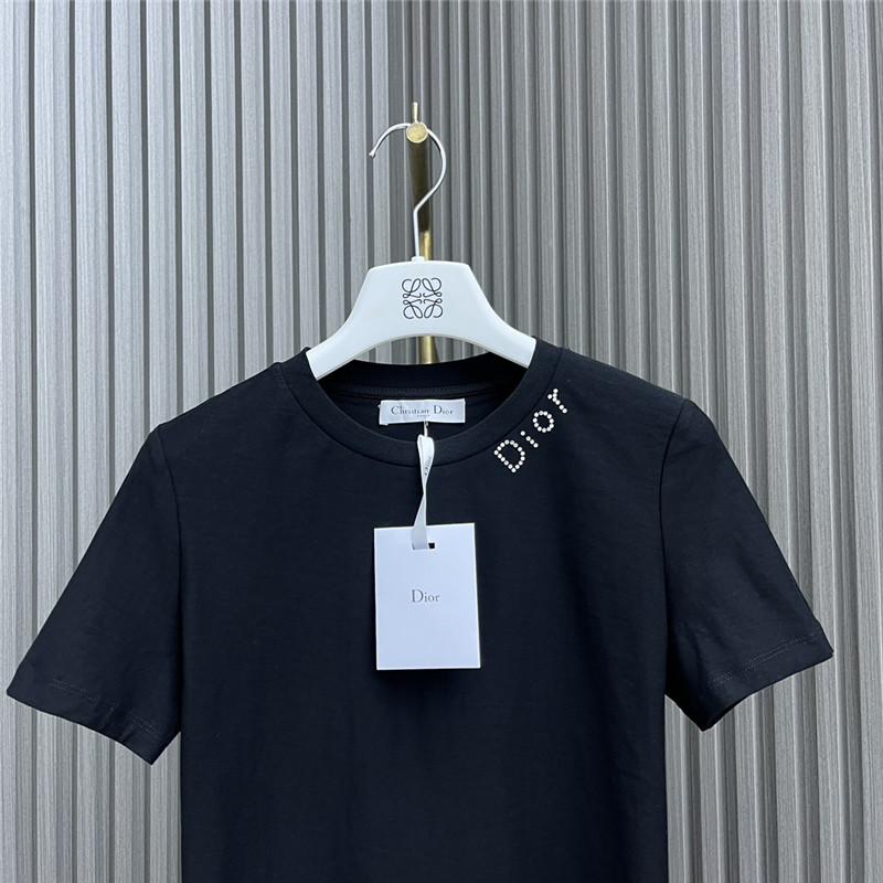 D10r round neck rhinestone t-shirt