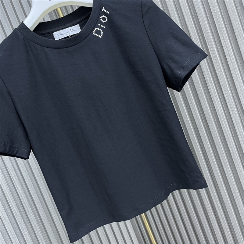 D10r round neck rhinestone t-shirt