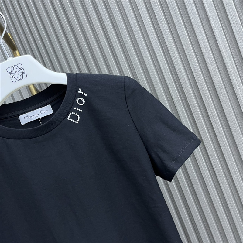 D10r round neck rhinestone t-shirt