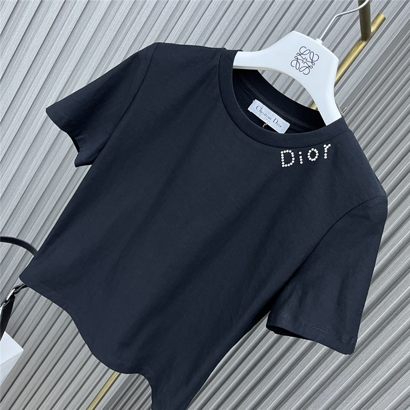 D10r round neck rhinestone t-shirt