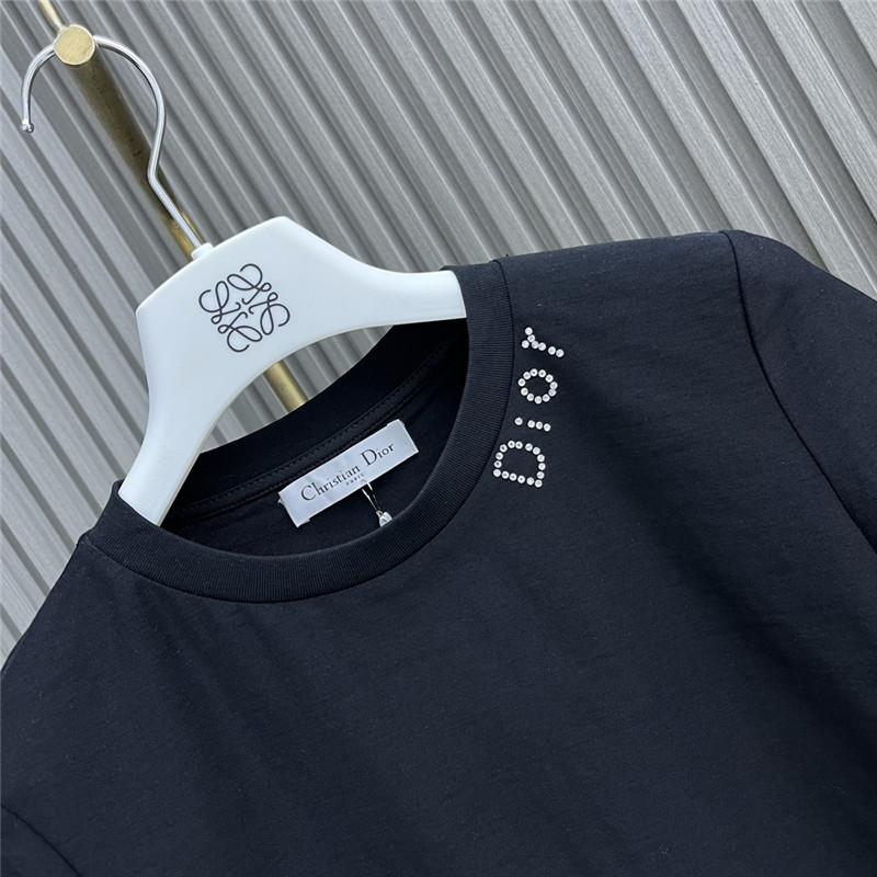 D10r round neck rhinestone t-shirt