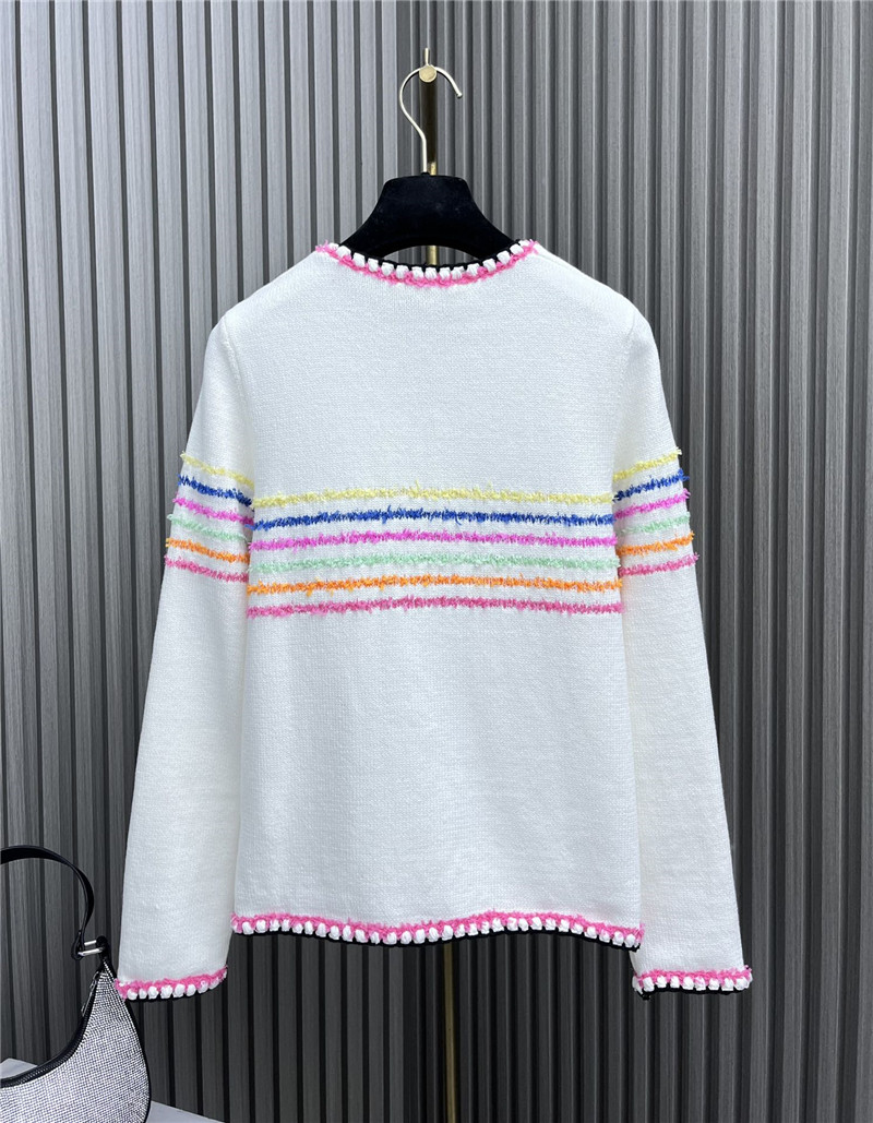Chanel Rainbow Striped Knitted Cardigan