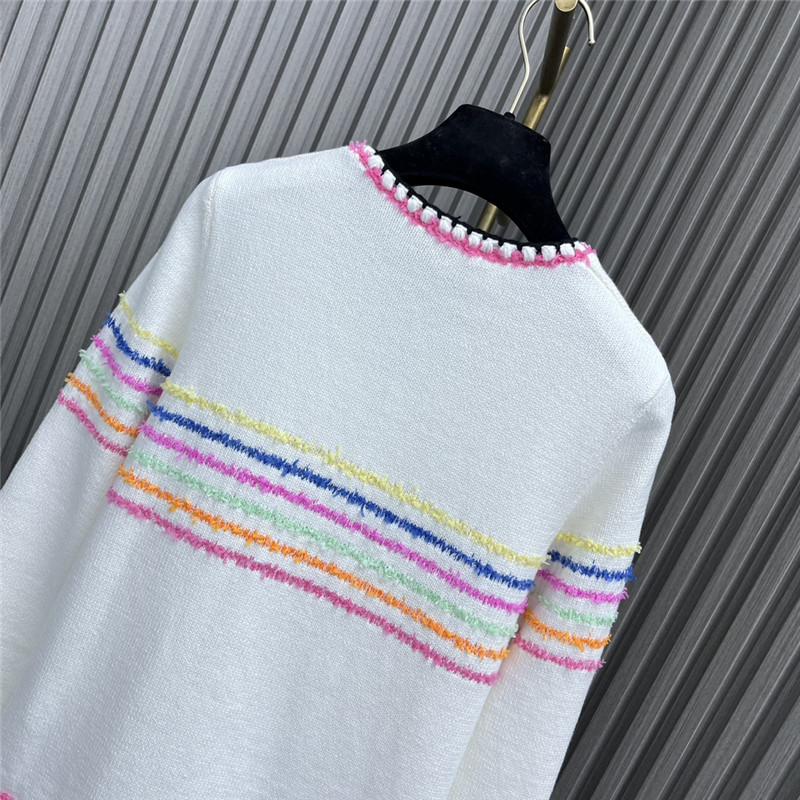 Chanel Rainbow Striped Knitted Cardigan