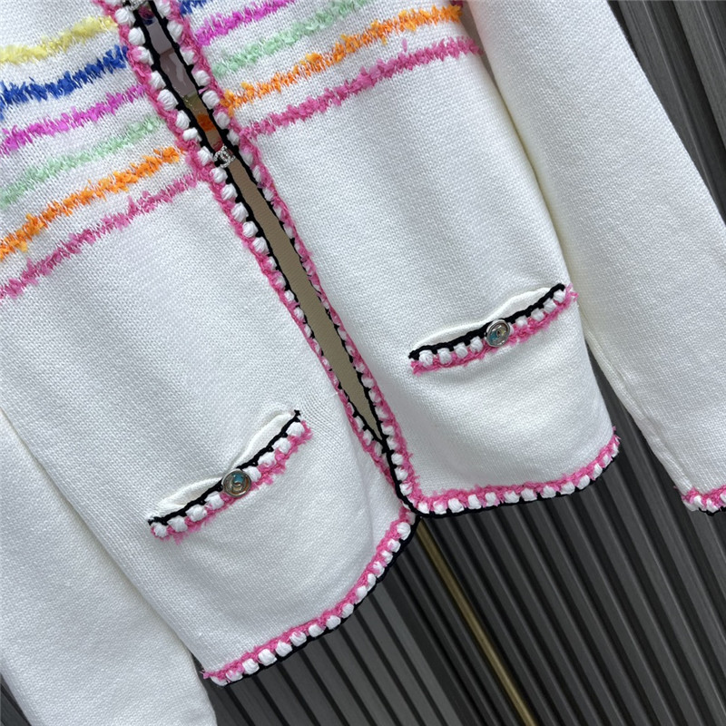 Chanel Rainbow Striped Knitted Cardigan