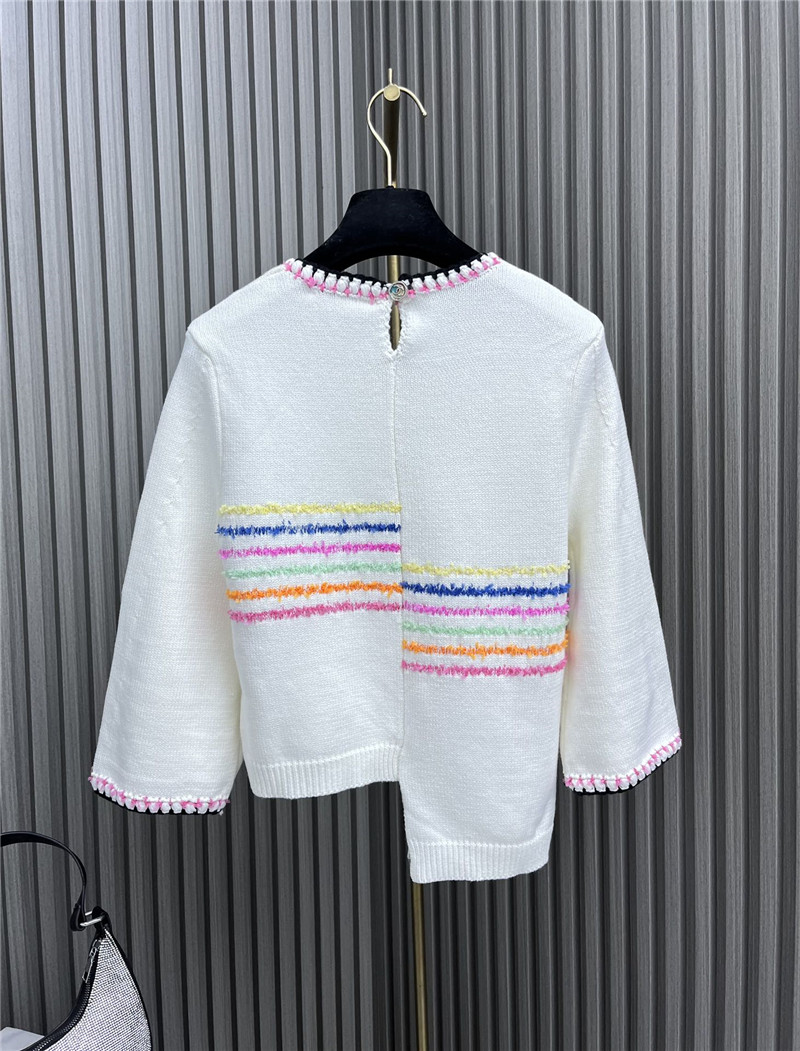 Ch**el striped mismatched color knitted top