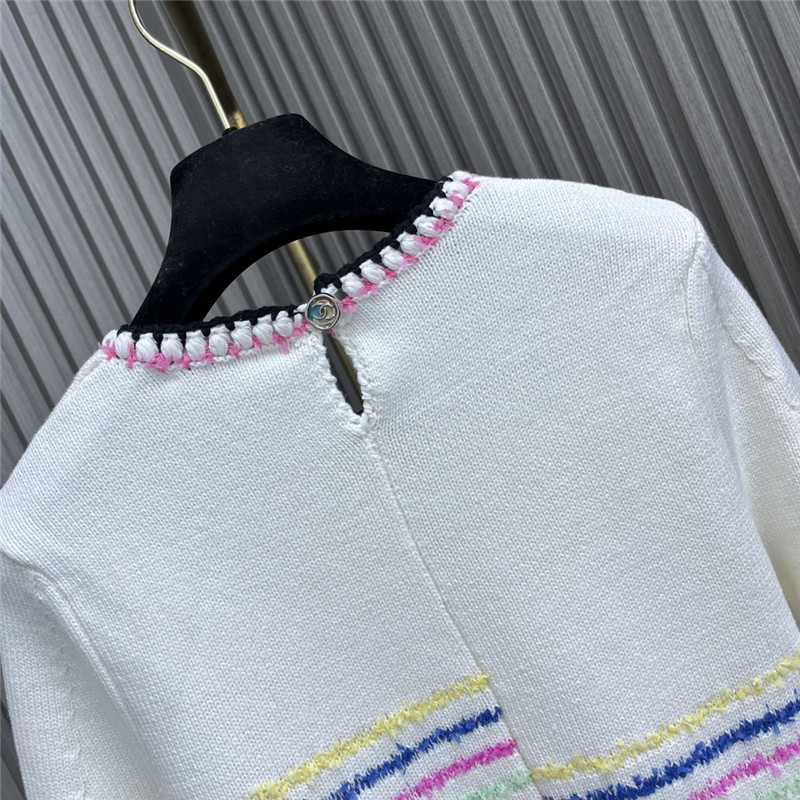 Ch**el striped mismatched color knitted top