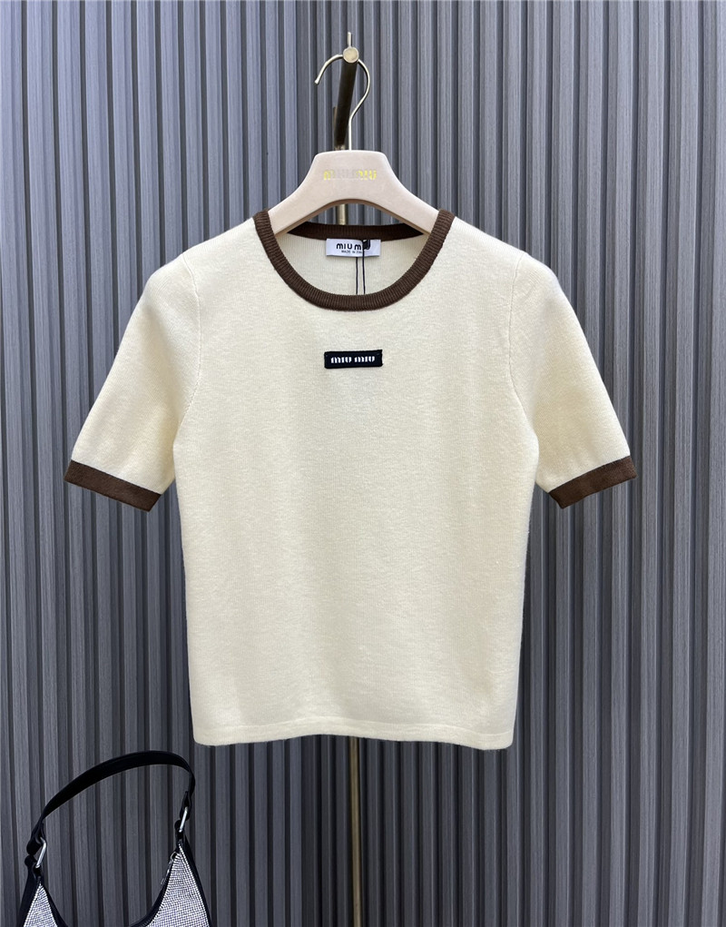 miumiu letter crochet knitted short sleeves