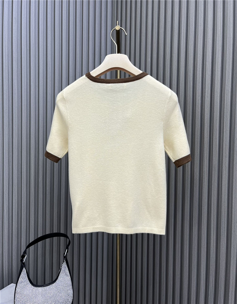 M1um1u letter crochet knitted short sleeves