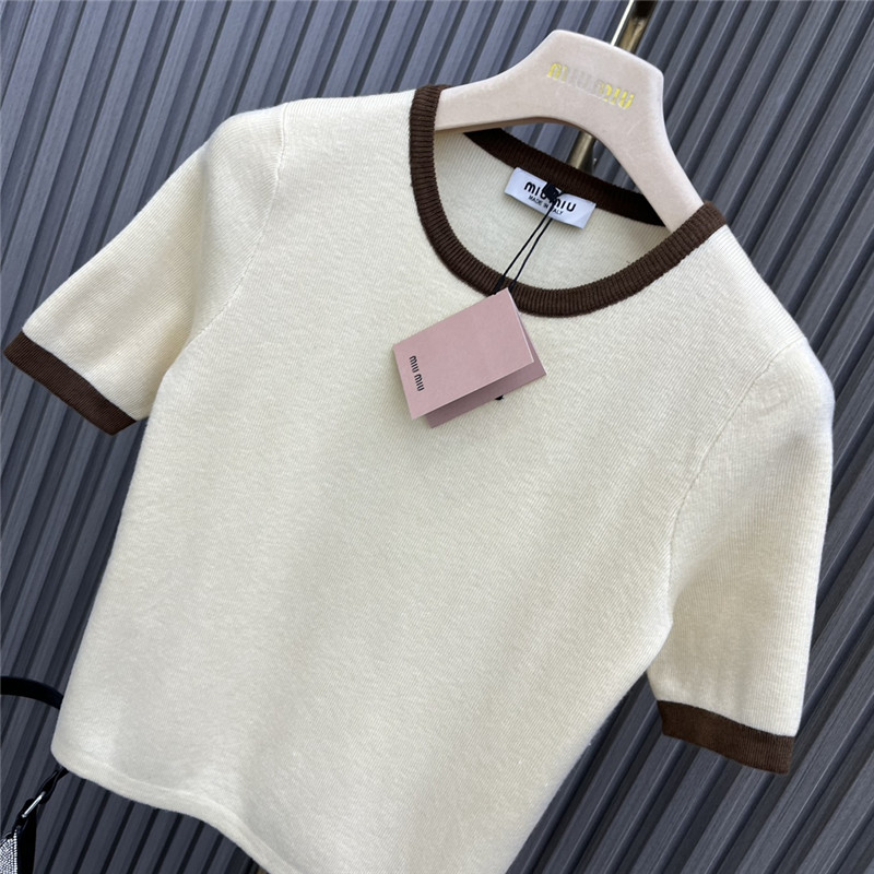 M1um1u letter crochet knitted short sleeves