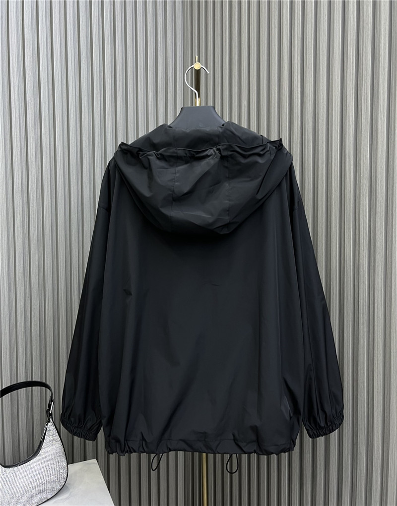 prada high nylon hooded jacket