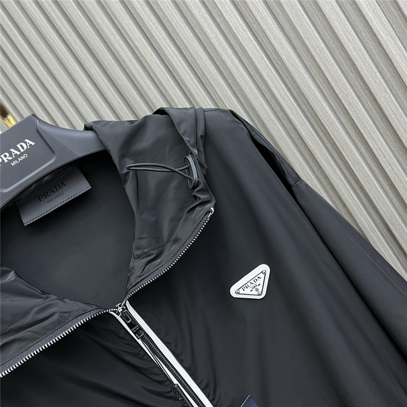 prada high nylon hooded jacket