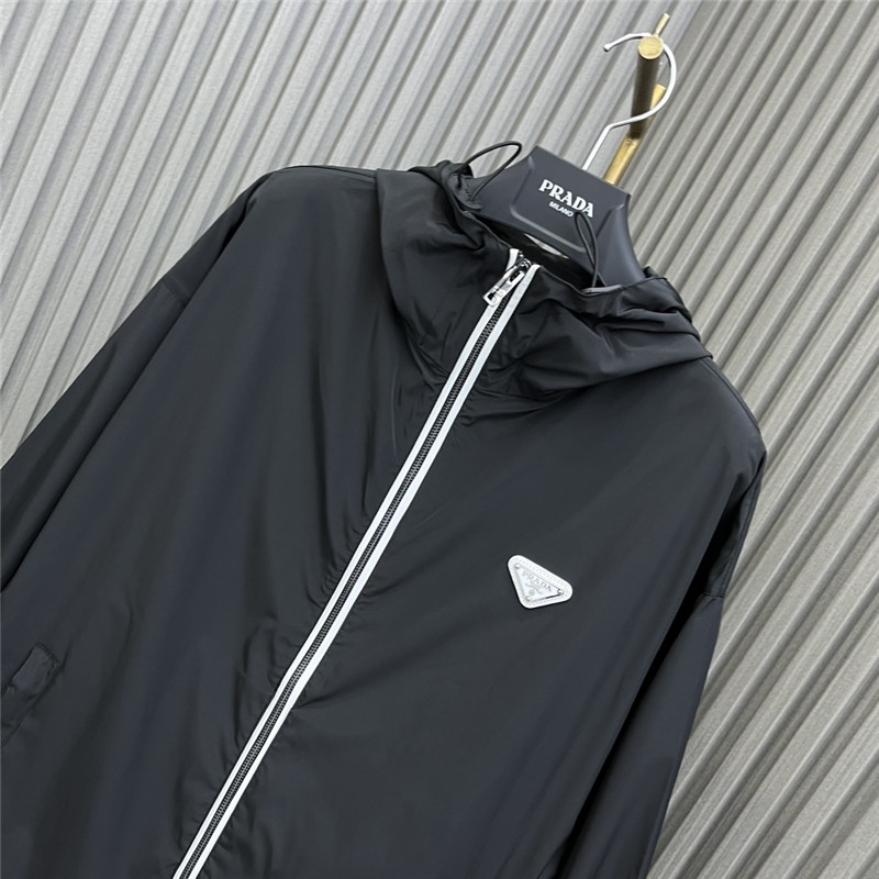 prada high nylon hooded jacket