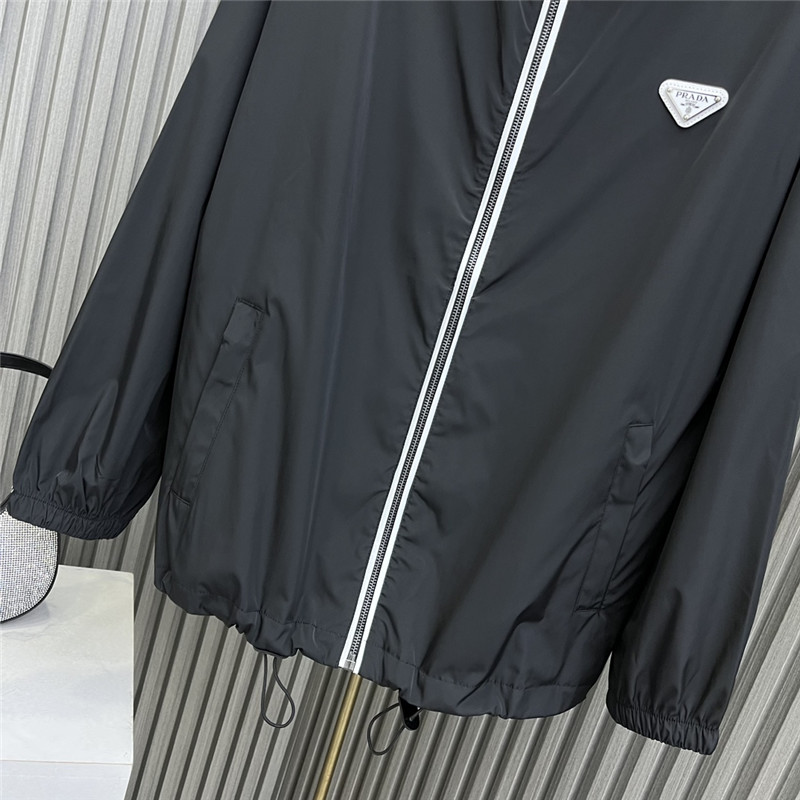 prada high nylon hooded jacket