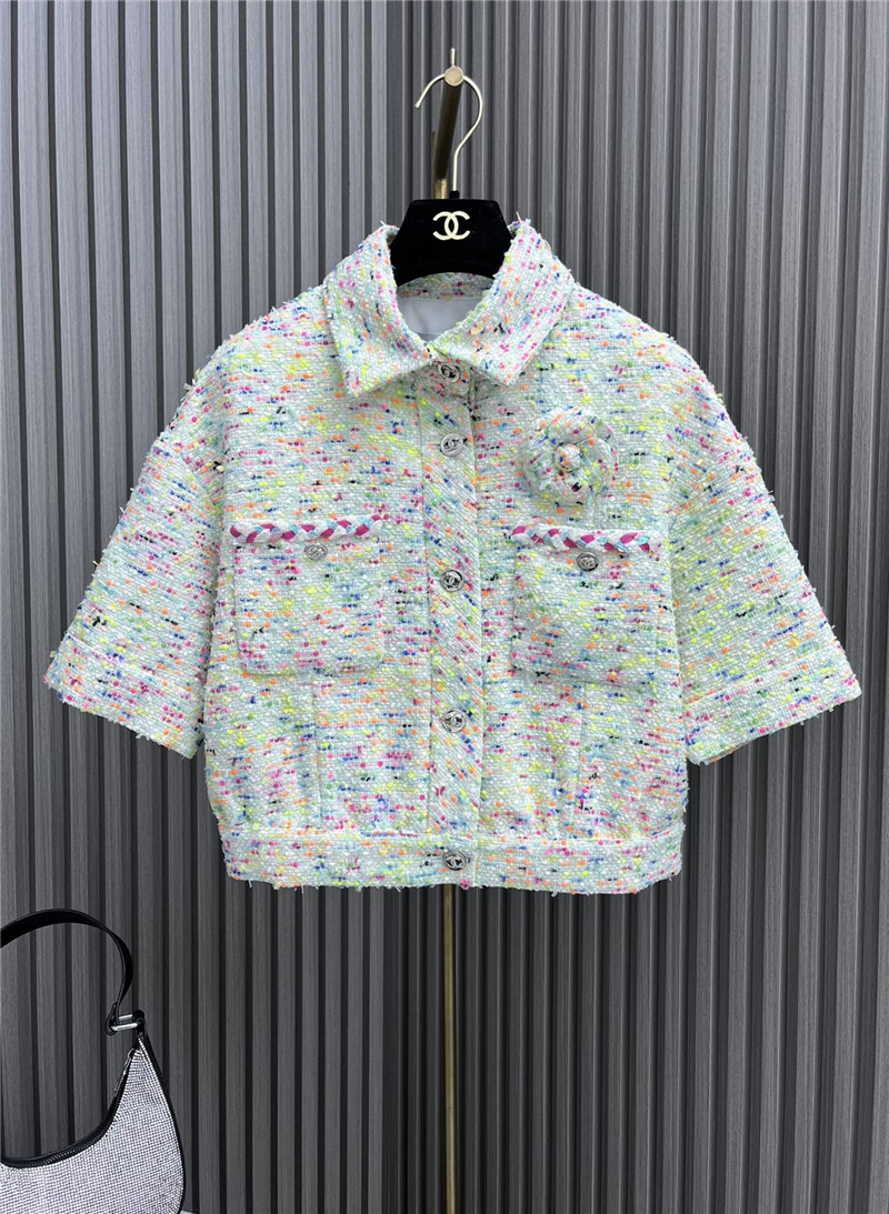 Chanel floral brooch lapel short-sleeved jacket