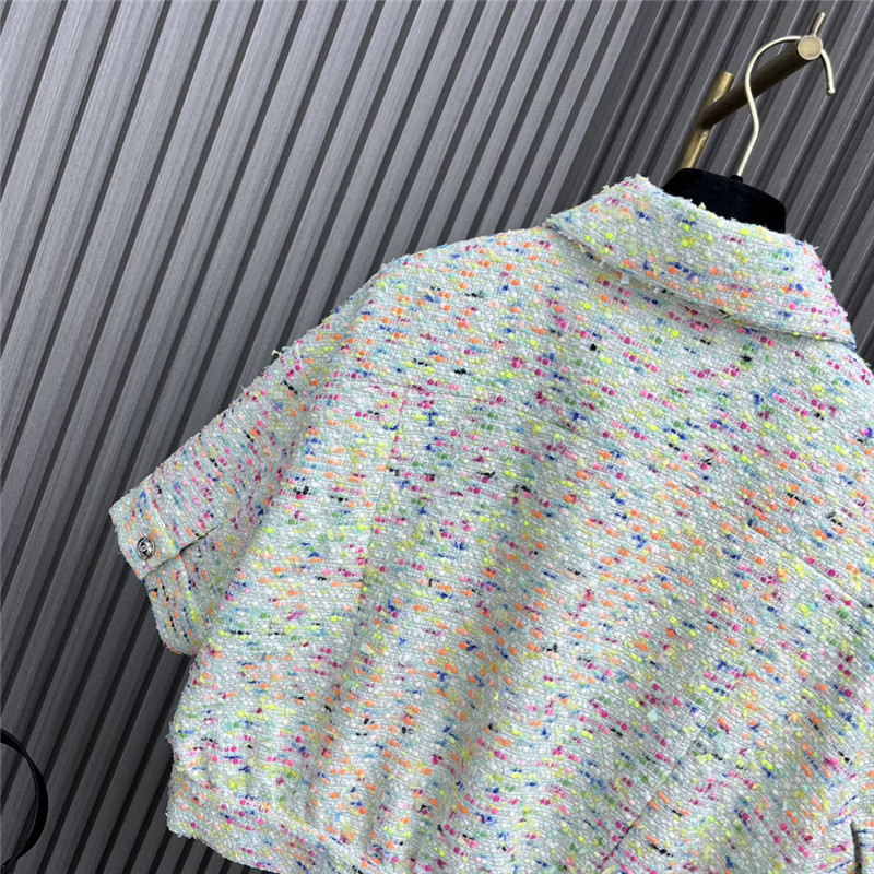 Chanel floral brooch lapel short-sleeved jacket