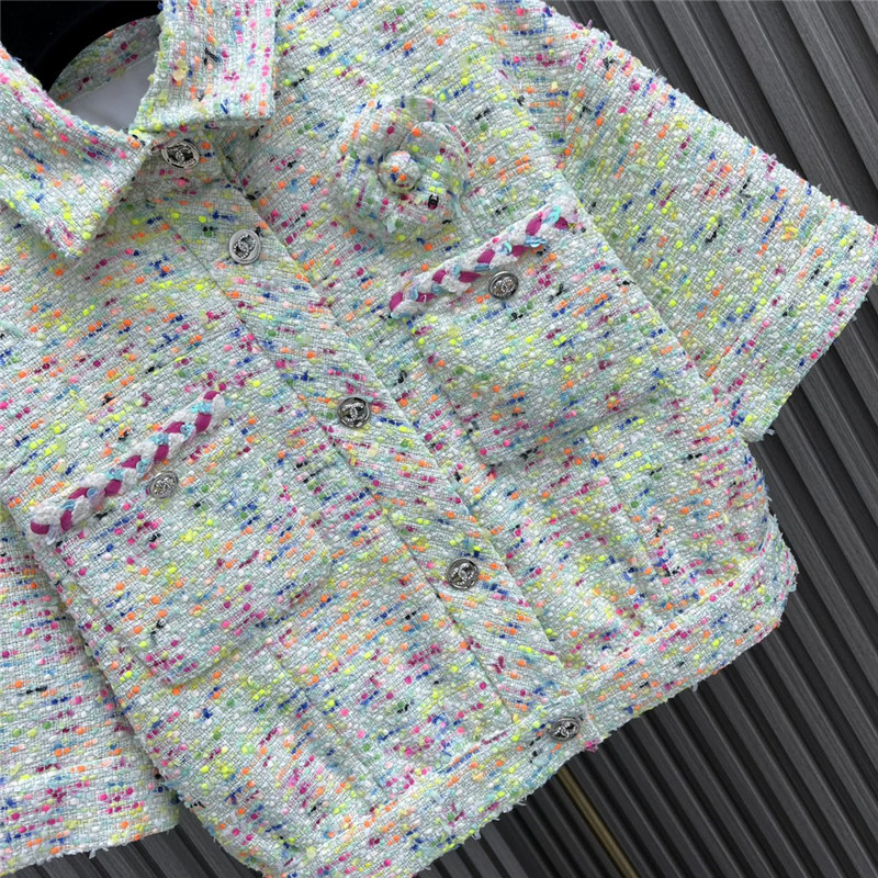 Chanel floral brooch lapel short-sleeved jacket