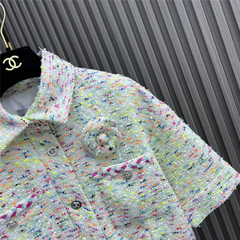 Chanel floral brooch lapel short-sleeved jacket