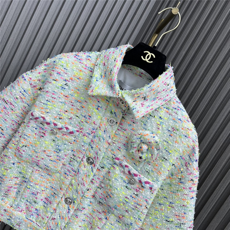 Chanel floral brooch lapel short-sleeved jacket