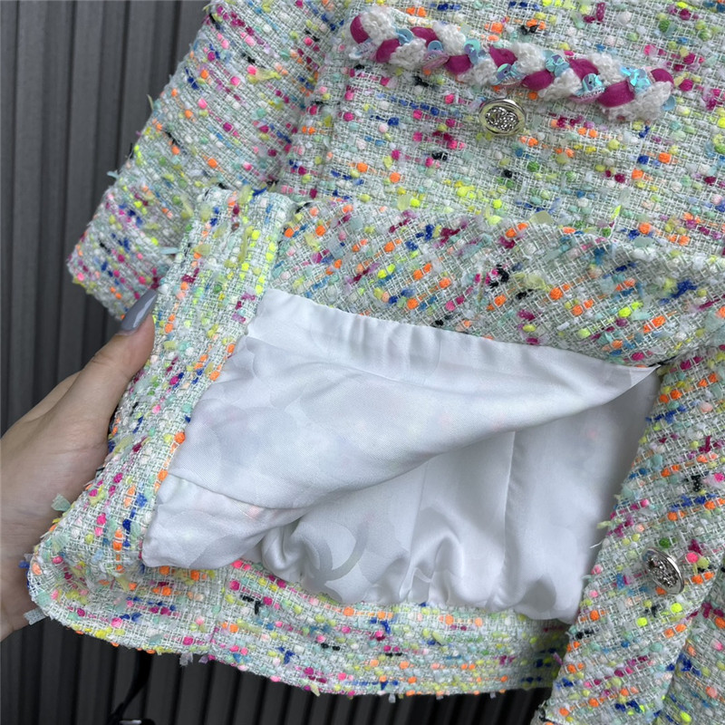 Chanel floral brooch lapel short-sleeved jacket