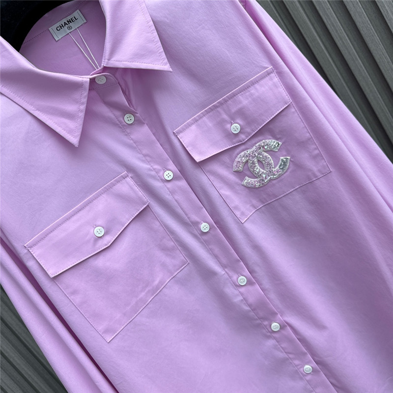 Ch**el sequined pocket shirt