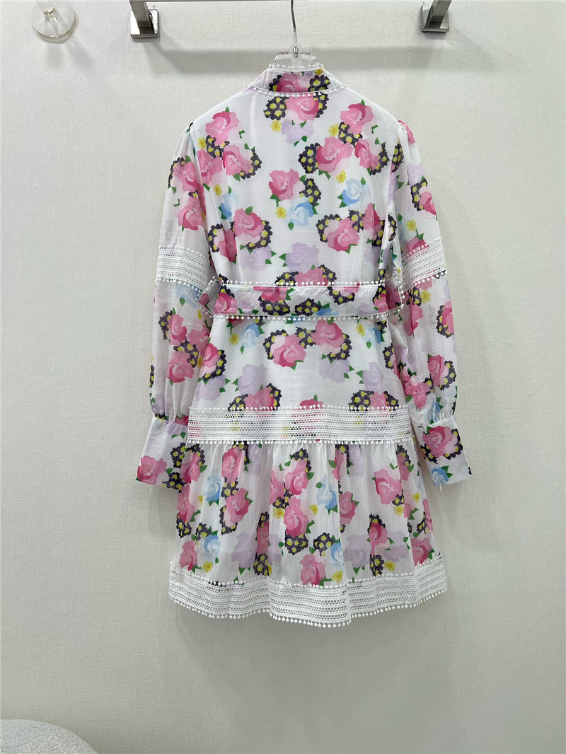 zimm printed patchwork belted slim dress