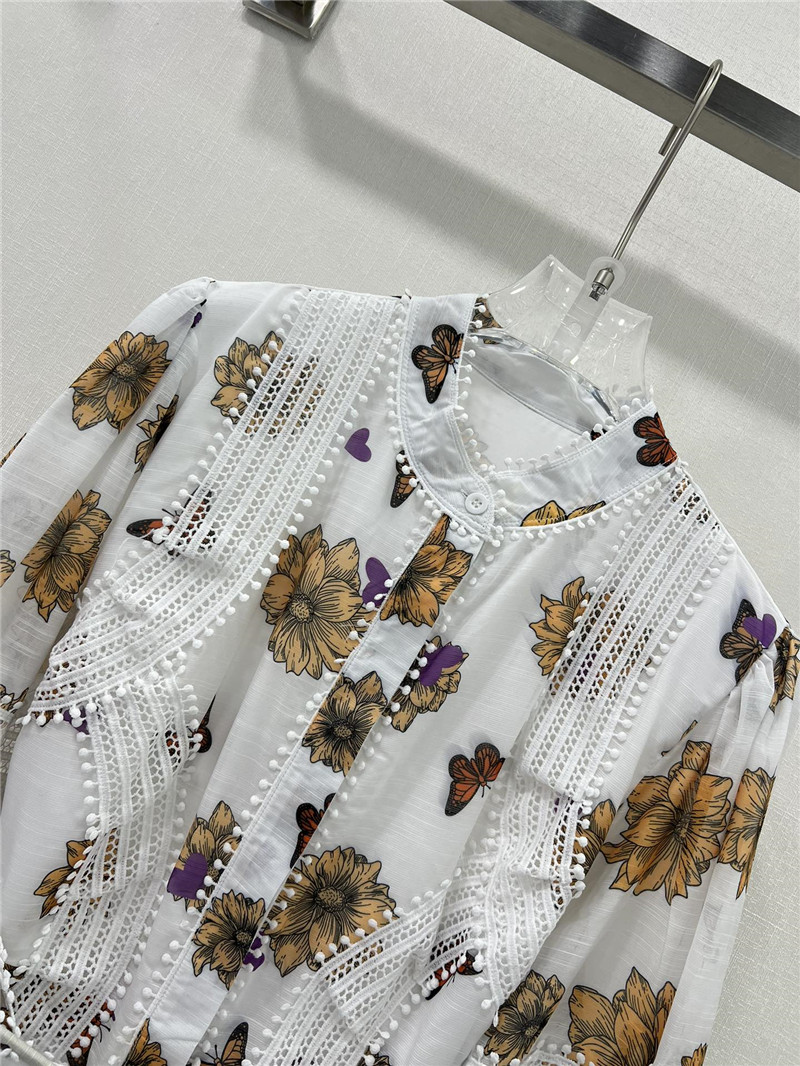 zimm printed patchwork belted slim dress