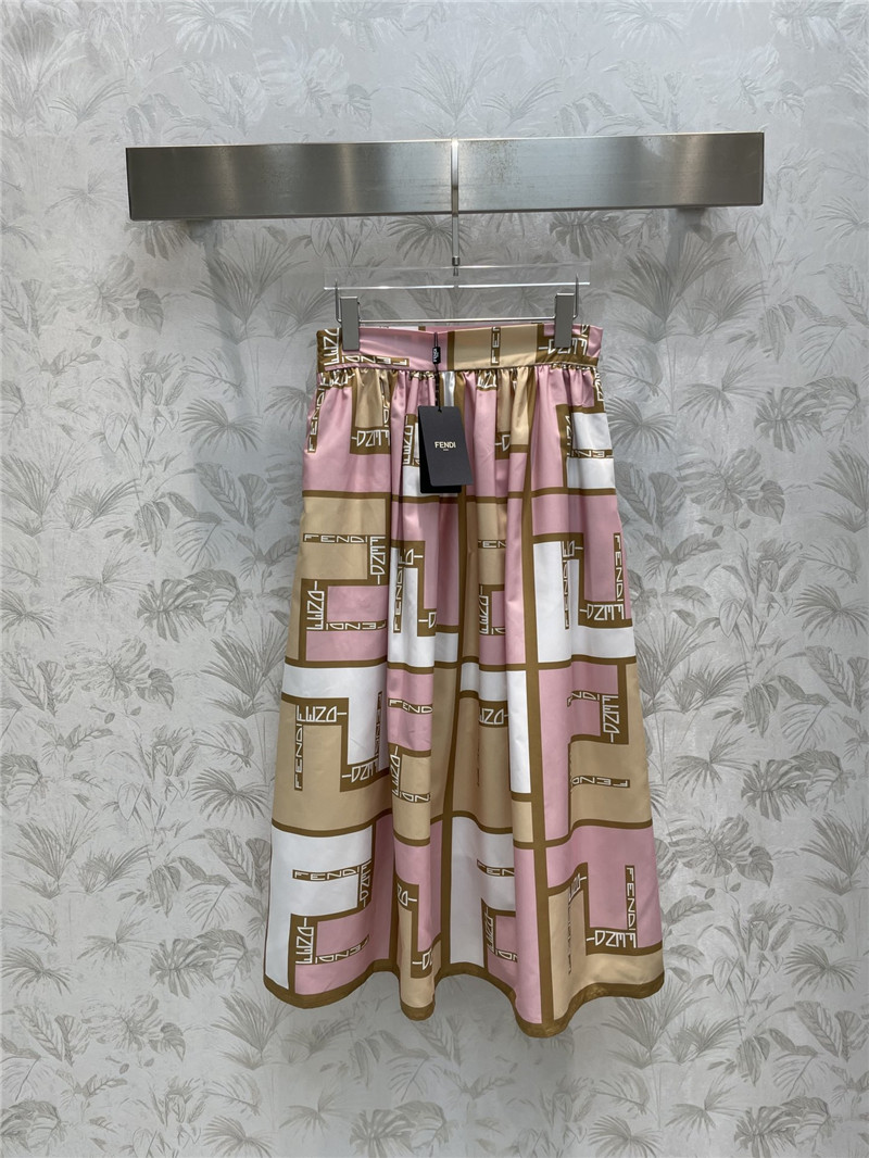 F**di color block double f skirt